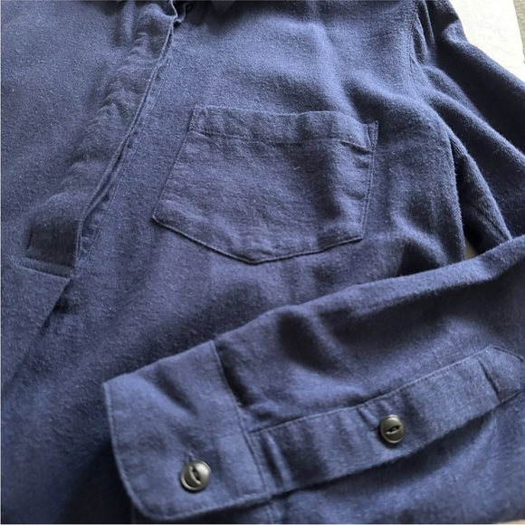 Madewell Flannel Classic Ex-Boyfriend Button Back Shirt Navy Blue XXS - Picture 3 of 5